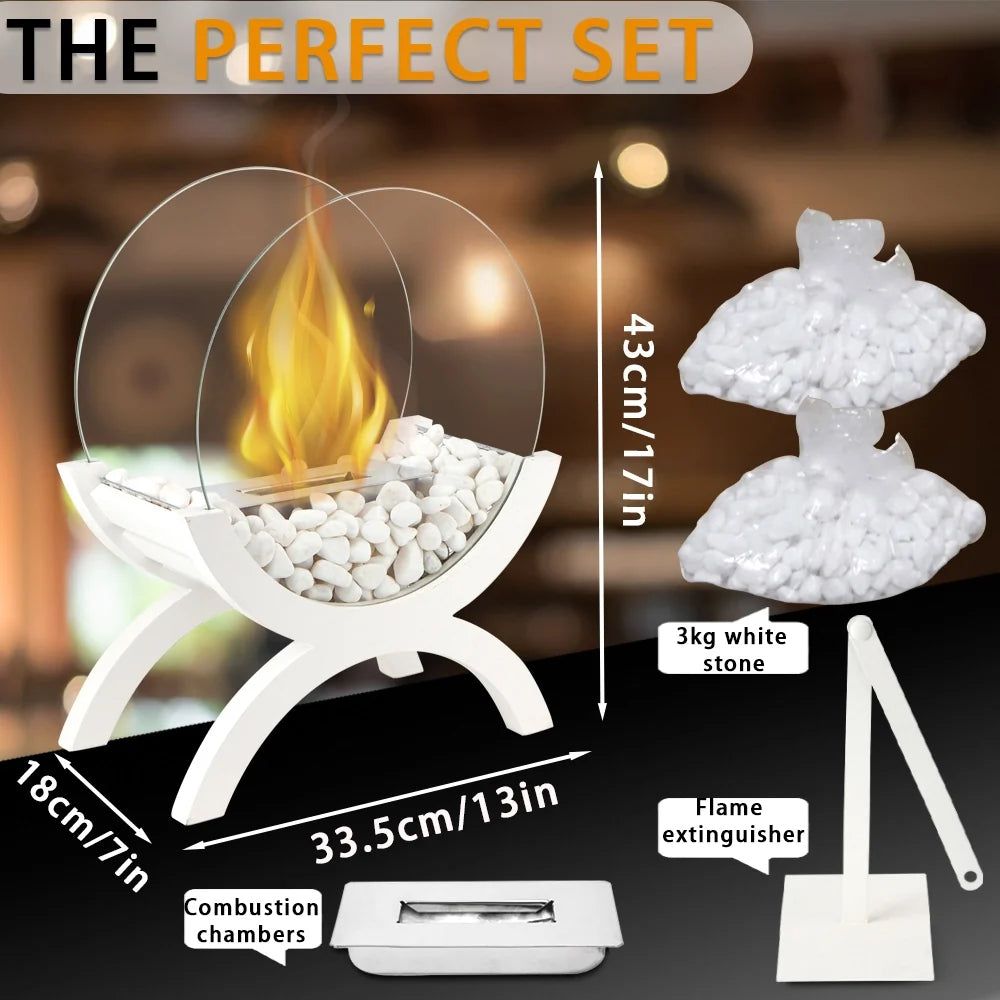Round Tabletop Firepit 43cm H – Bio Ethanol