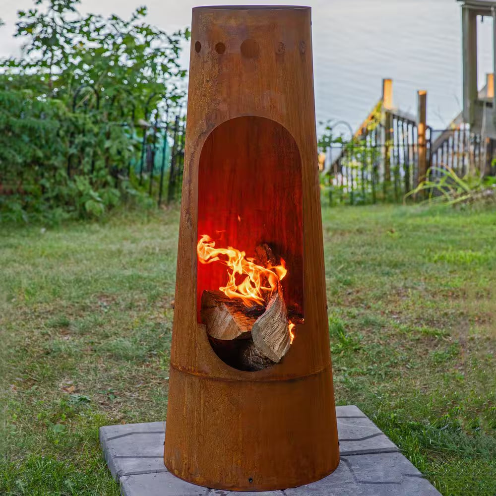 50 In. Rustic Santa Fe Wood-Burning Chimenea