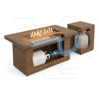 2 Piece Outdoor Propane Fire Pit Table Set — How It Works