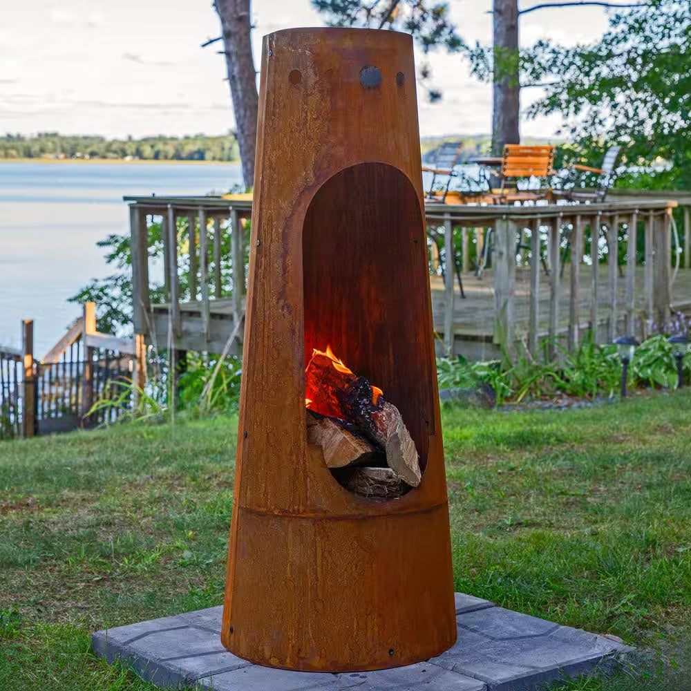 50 In. Rustic Santa Fe Wood-Burning Chimenea