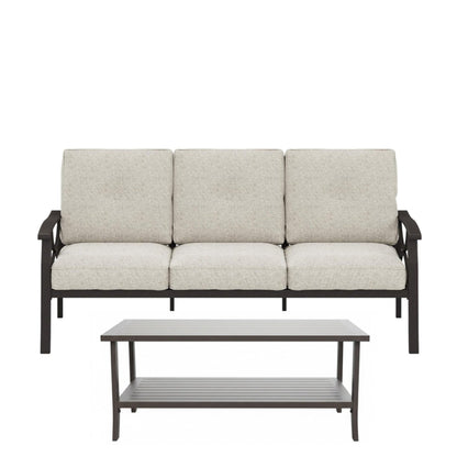5-Piece Metal Patio Furniture Set, 5-Seat All-Weather Conversation Sofa