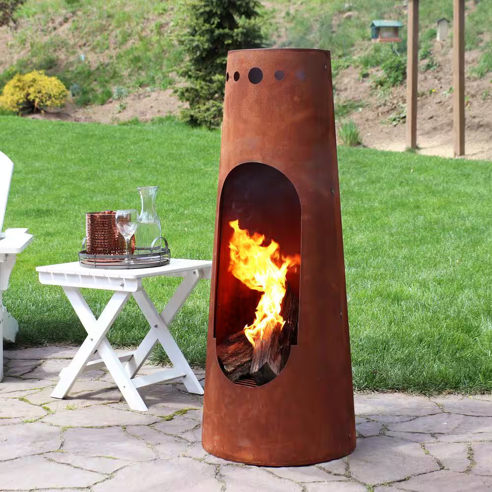 50 In. Rustic Santa Fe Wood-Burning Chimenea