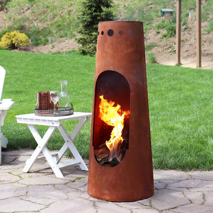 50 In. Rustic Santa Fe Wood-Burning Chimenea