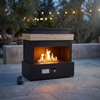 40.5" Outdoor Propane Fireplace with Tank Storage and Dust Cover-50,000 BTU Smokeless Gas Fire Pit with CSA Certified and Adjustable Flame for Patio Backyard Outdoor Heating & Decoration — Studio Shot