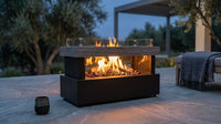 40.5" Outdoor Propane Fireplace with Tank Storage and Dust Cover-50,000 BTU Smokeless Gas Fire Pit with CSA Certified and Adjustable Flame for Patio Backyard Outdoor Heating & Decoration — Lifestyle
