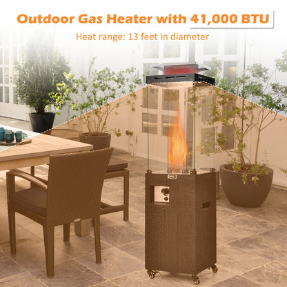 41 000 BTU Propane Patio Heater with Metal Hood