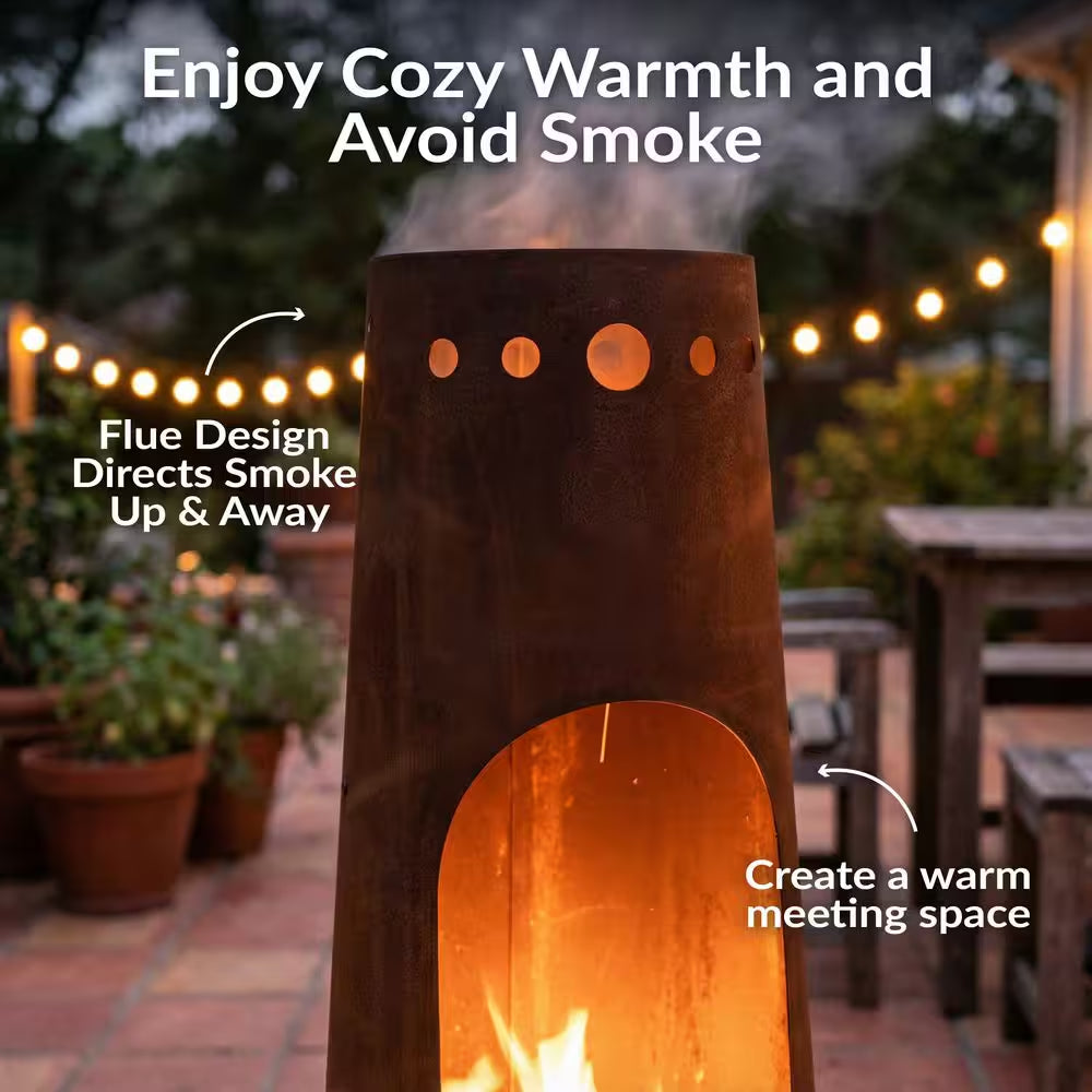 50 In. Rustic Santa Fe Wood-Burning Chimenea