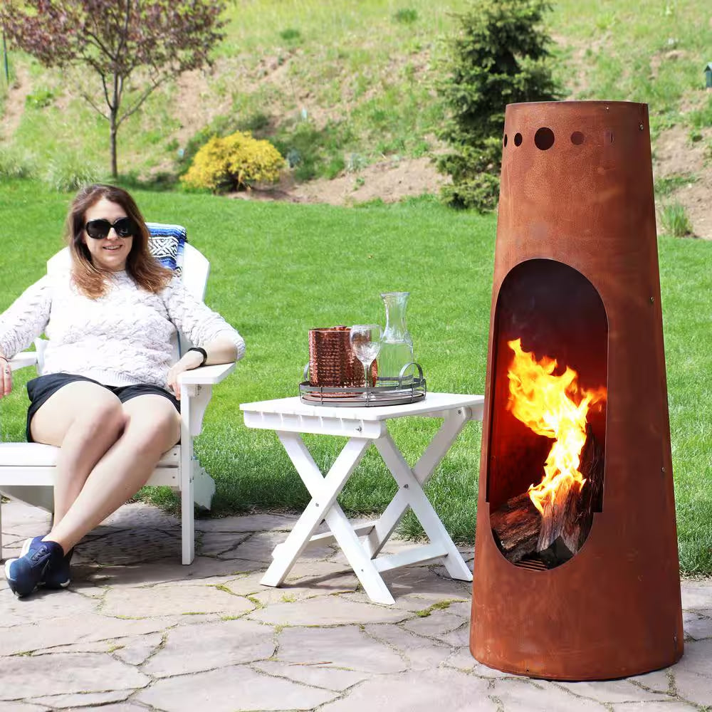 50 In. Rustic Santa Fe Wood-Burning Chimenea