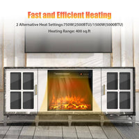 20 In. 1500-Watt Freestanding and Recessed Heater Electric Fireplace Log Flame Remote in Black
