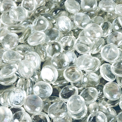 Fire Glass in Crystal Clear Half-Round Droplets (4.4 LB)