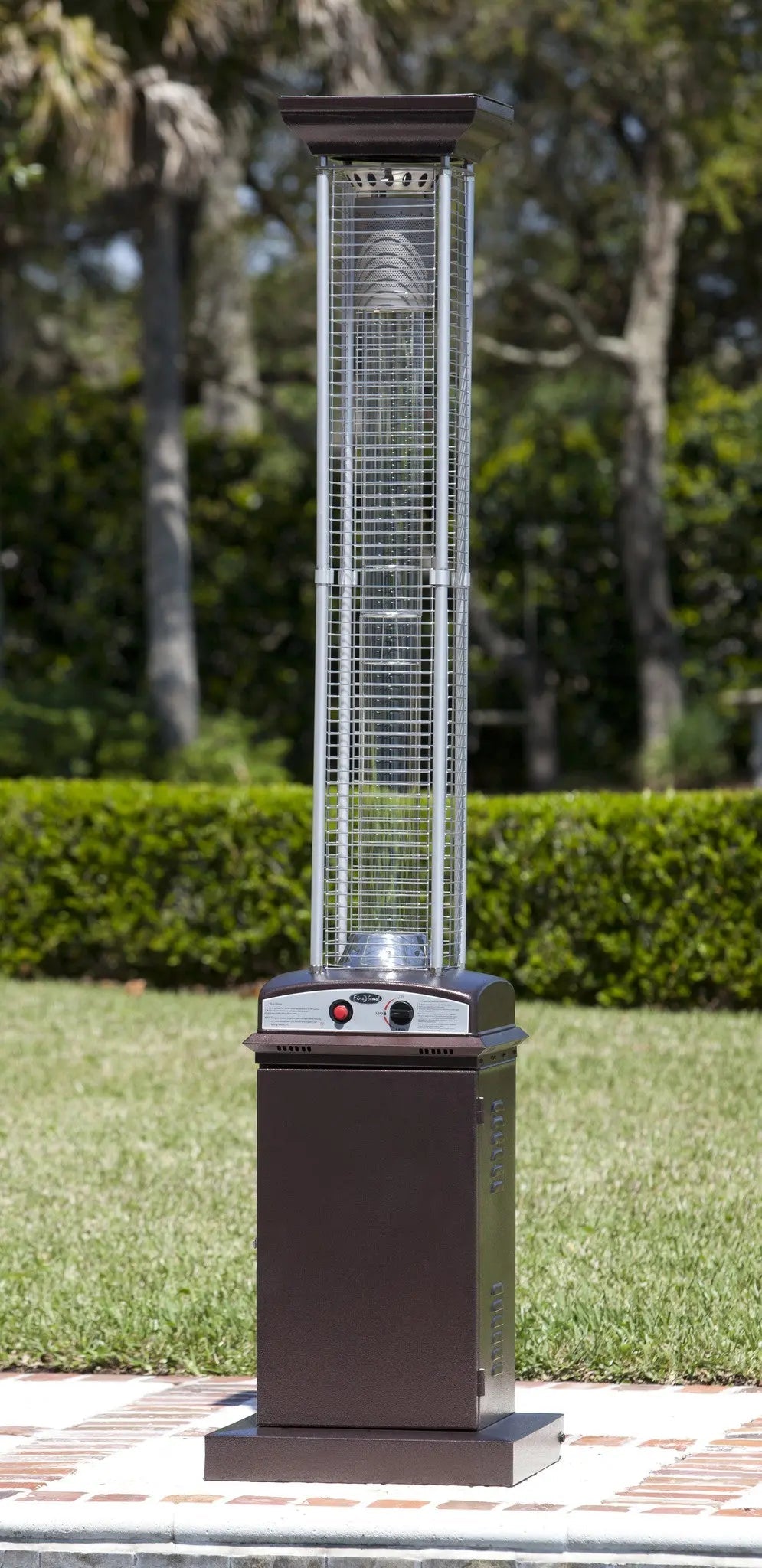 Hammered Bronze Finish Square Flame Patio Heater