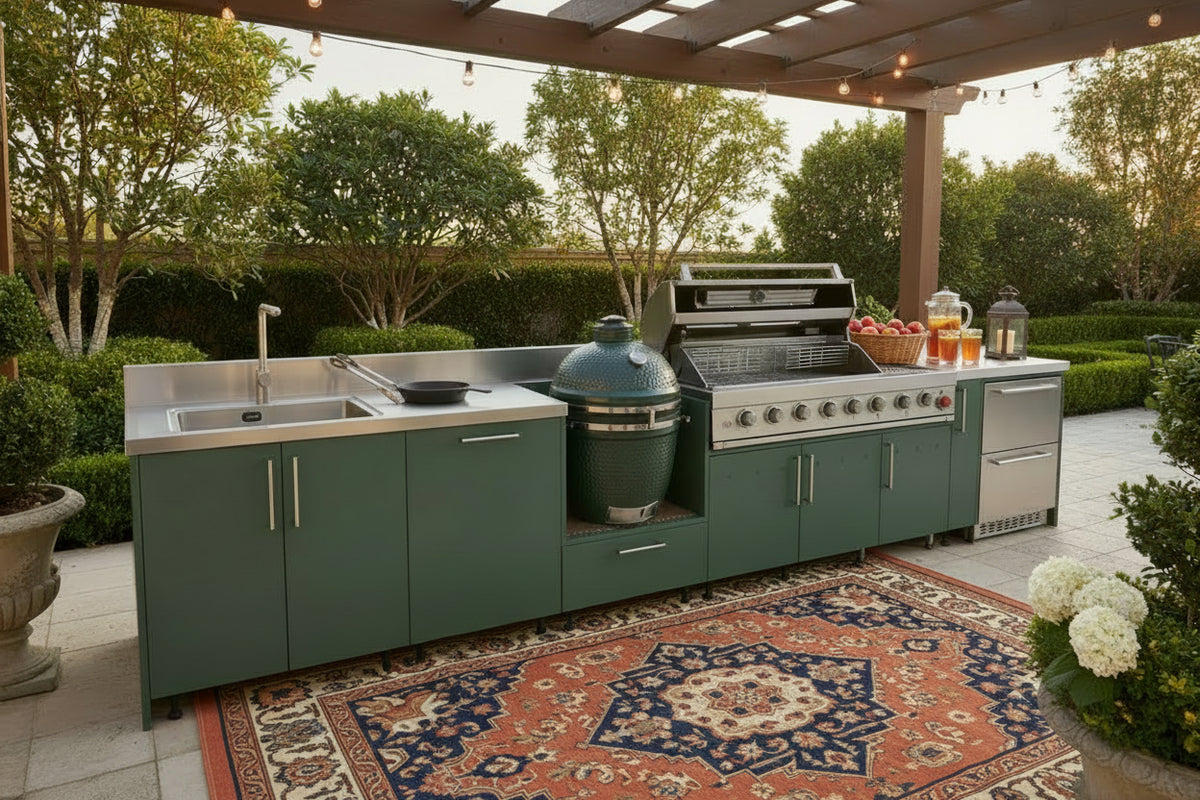 Customized Modern Outdoor Kitchen Cabinet Set Multi Scene BBQ Grill For Garden Camping Open Air Cooking