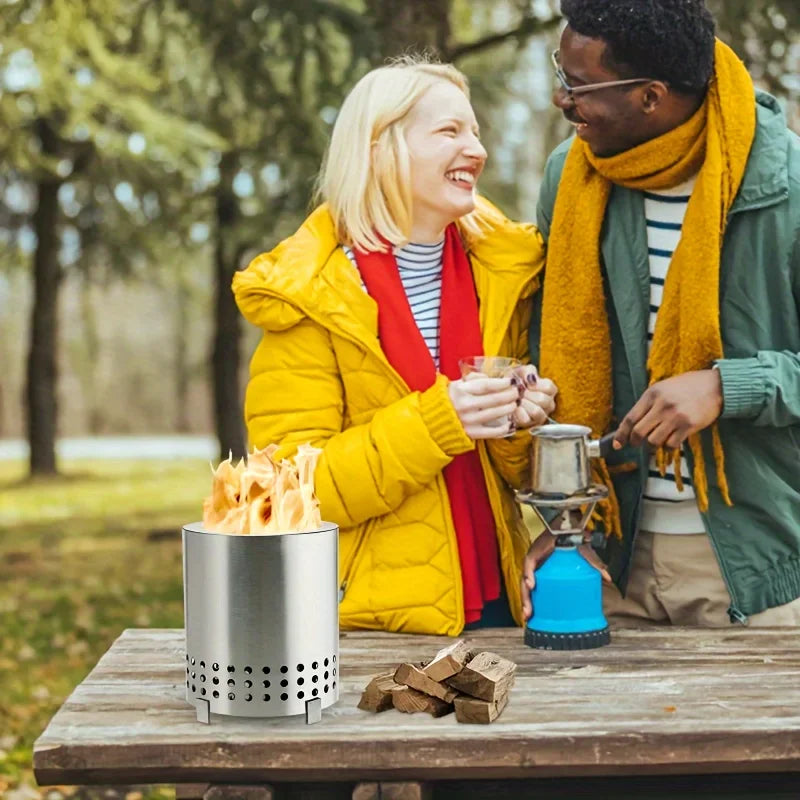 Camping Stove Tabletop Pit with Stand Outdoor Fireplaces Heater for