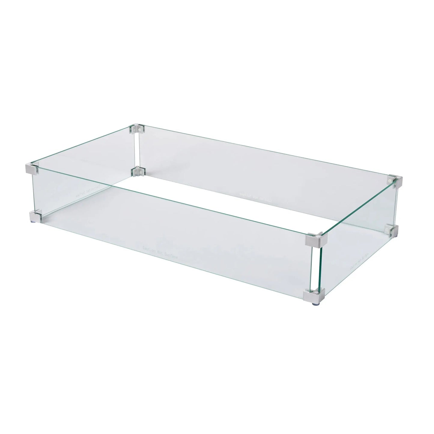 Tempered Glass Wind Guard for Rectangle LPG Fire Pits