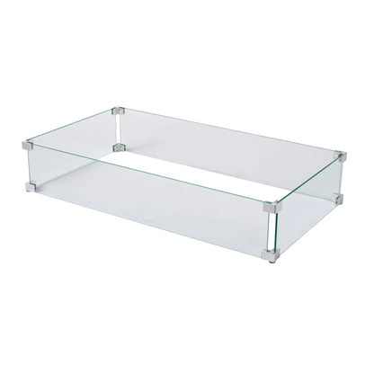 Tempered Glass Wind Guard for Rectangle LPG Fire Pits
