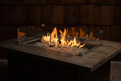 Tempered Glass Wind Guard for Rectangle LPG Fire Pits