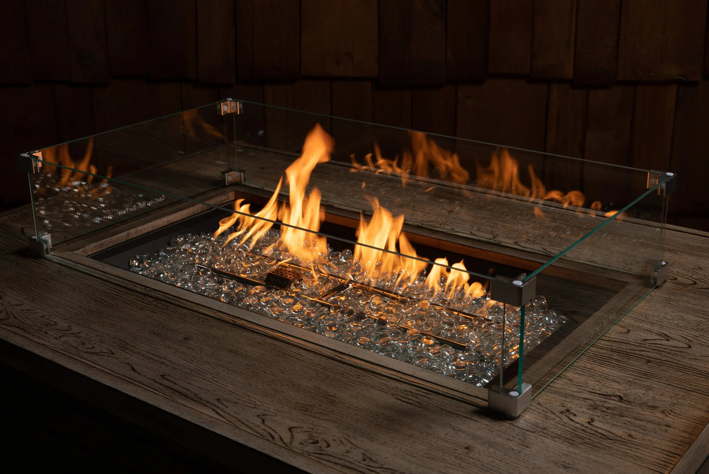 Tempered Glass Wind Guard for Rectangle LPG Fire Pits