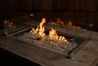 Tempered Glass Wind Guard for Rectangle LPG Fire Pits