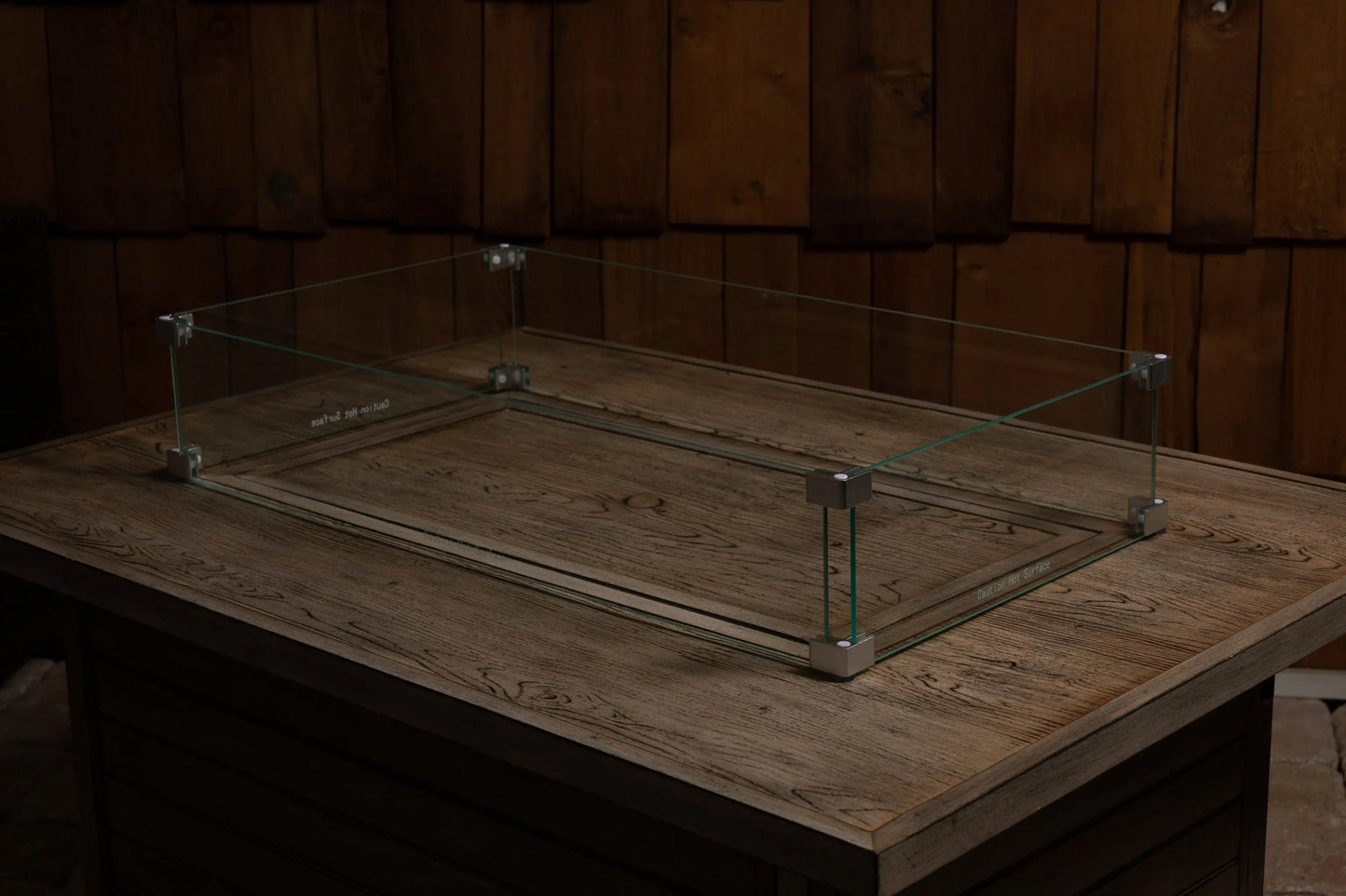 Tempered Glass Wind Guard for Rectangle LPG Fire Pits