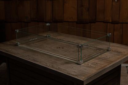 Tempered Glass Wind Guard for Rectangle LPG Fire Pits