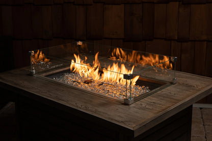 Tempered Glass Wind Guard for Rectangle LPG Fire Pits