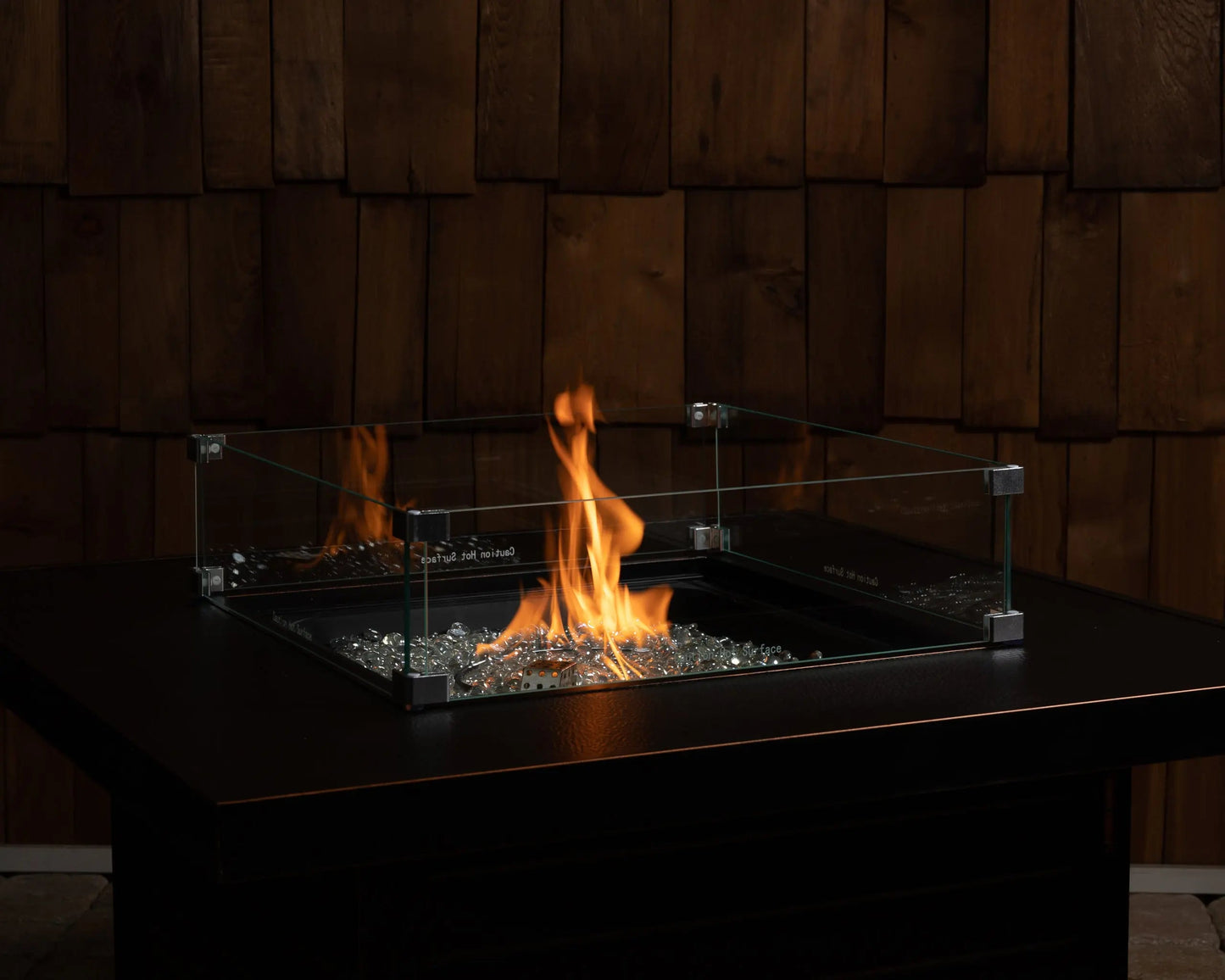 Tempered Glass Wind Guard for Square LPG Fire Pits