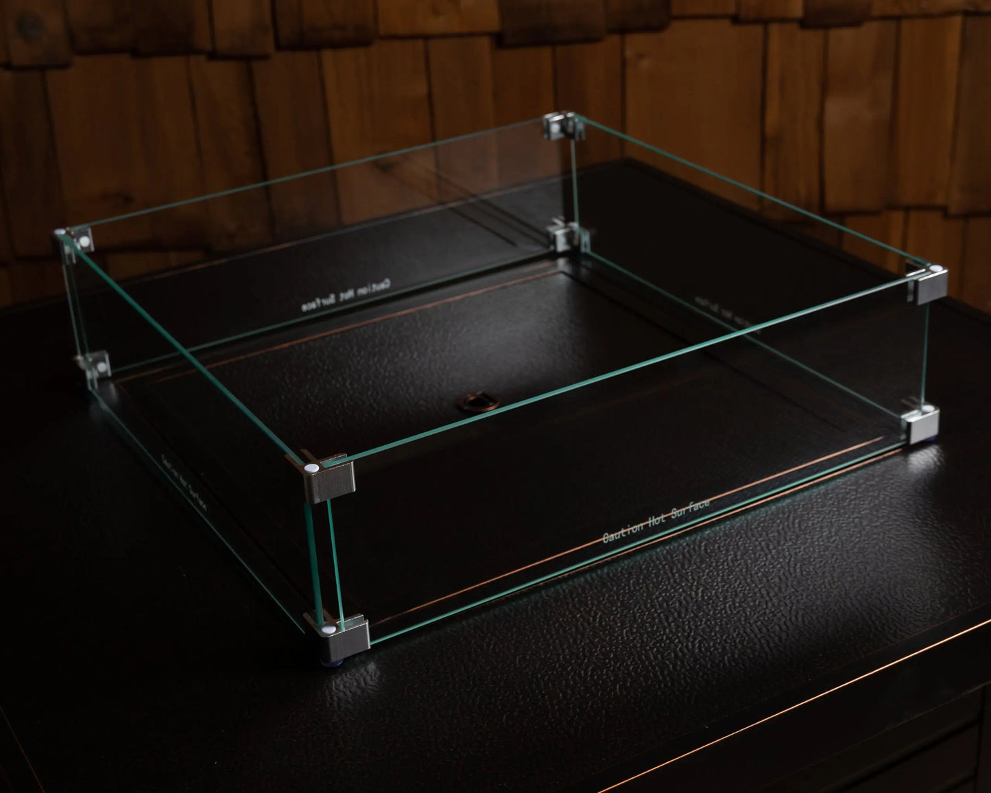 Tempered Glass Wind Guard for Square LPG Fire Pits