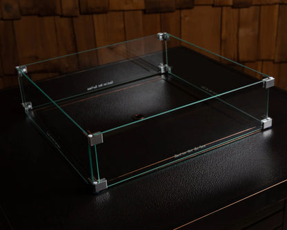 Tempered Glass Wind Guard for Square LPG Fire Pits