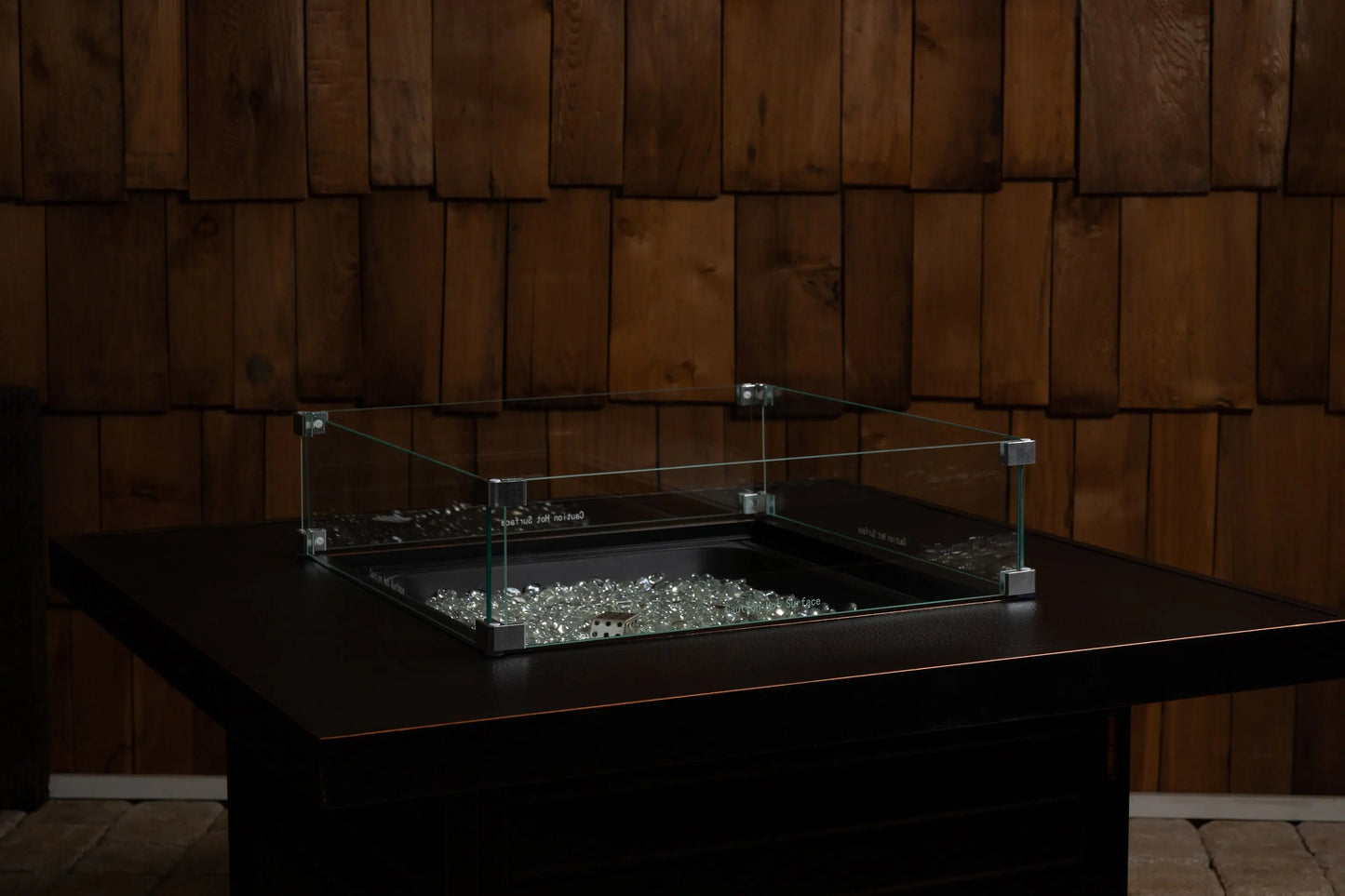 Tempered Glass Wind Guard for Square LPG Fire Pits