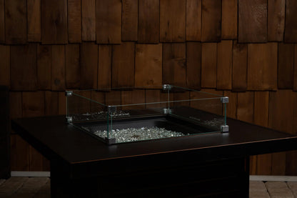 Tempered Glass Wind Guard for Square LPG Fire Pits