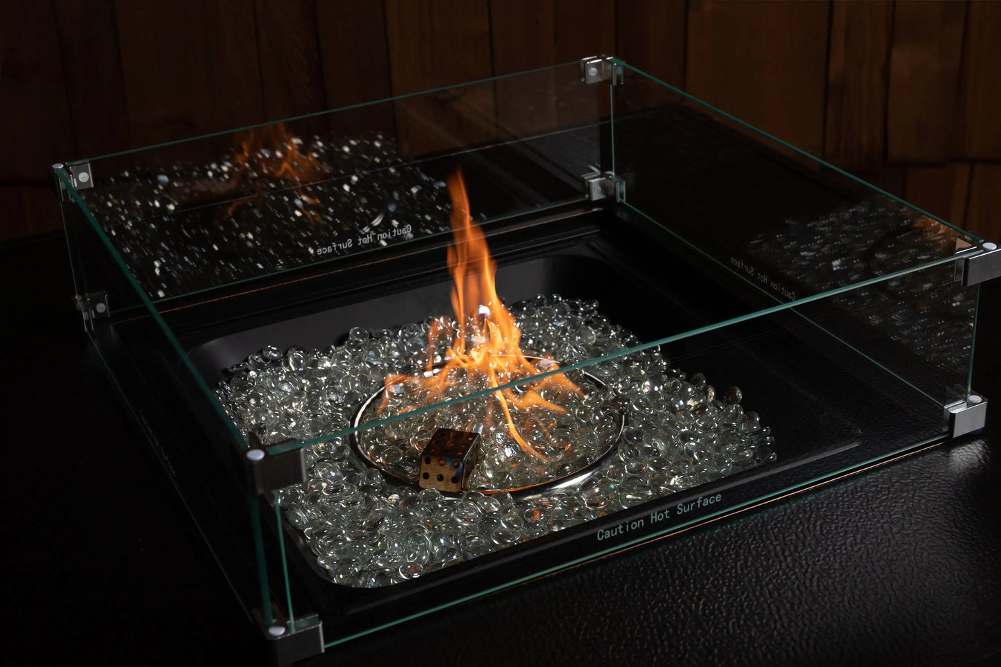 Tempered Glass Wind Guard for Square LPG Fire Pits