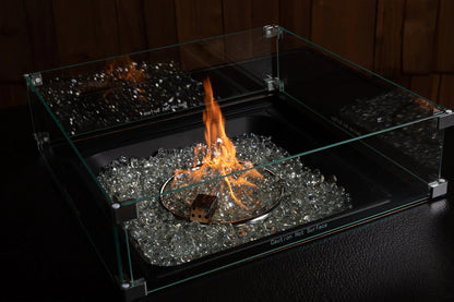 Tempered Glass Wind Guard for Square LPG Fire Pits