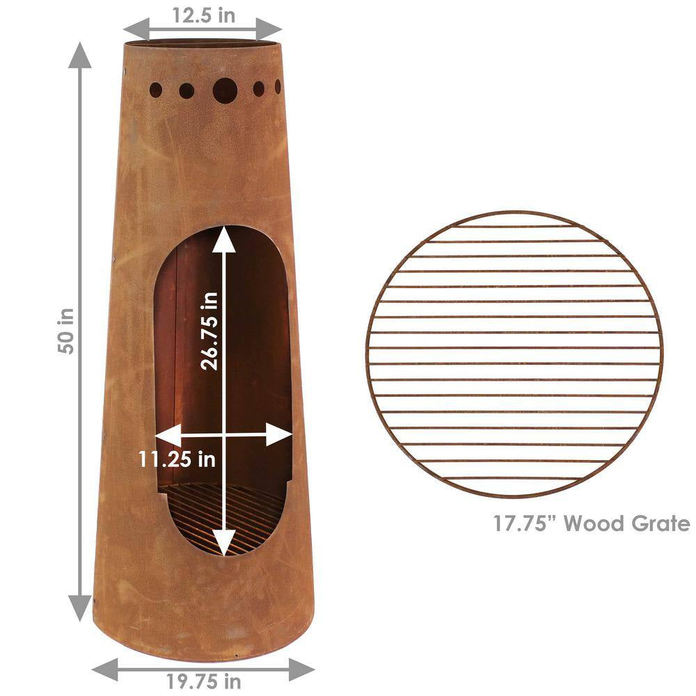 50 In. Rustic Santa Fe Wood-Burning Chimenea