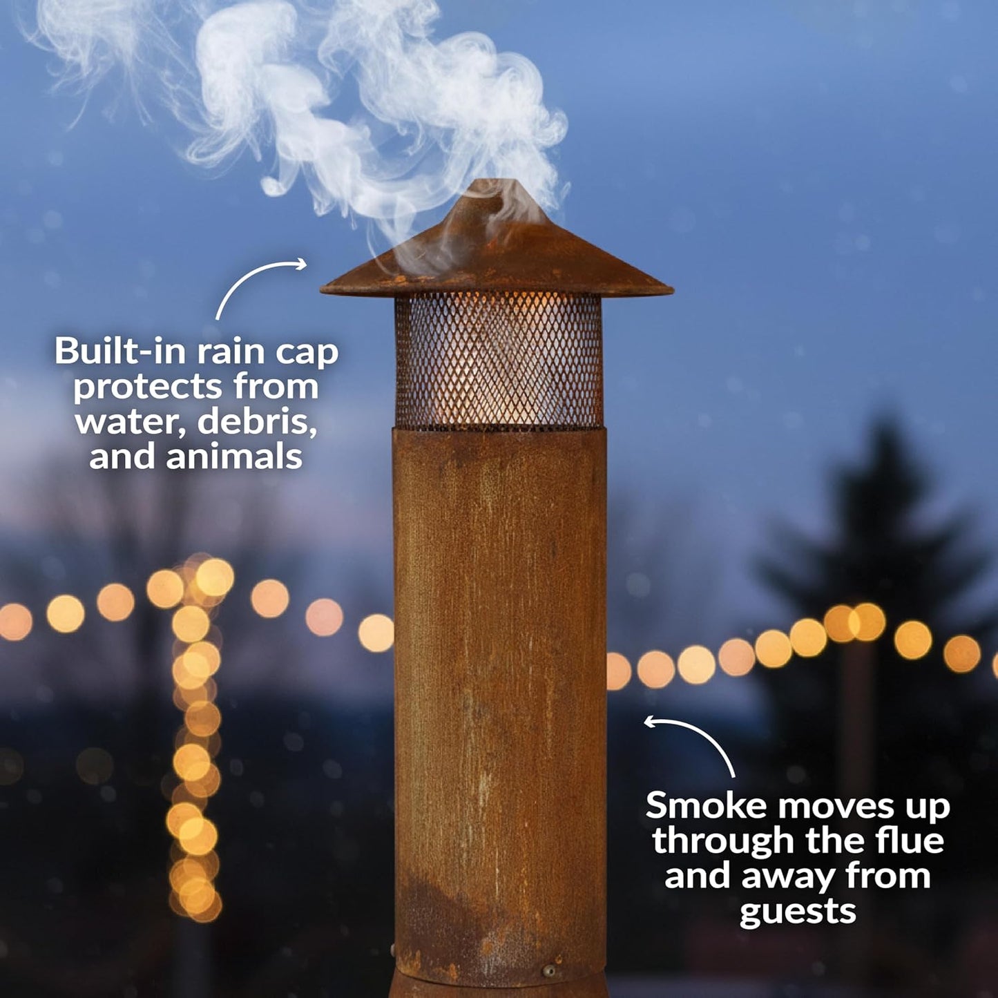 Sunnydaze 70" Metal Chiminea Outdoor Fireplace - Wood Burning Outdoor Chimney Fireplace for Backyard - Large Steel Patio Fire Pit - Rustic