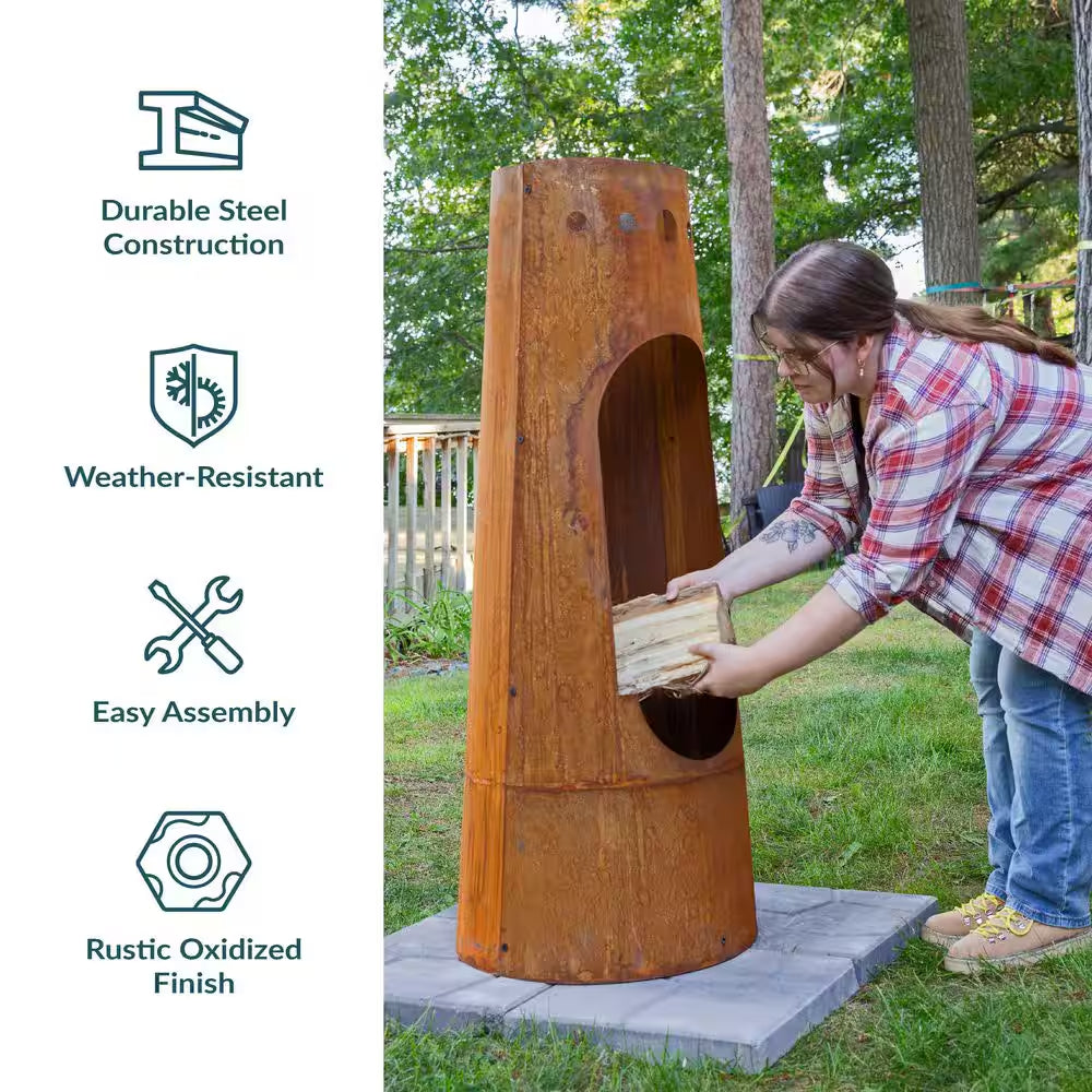 50 In. Rustic Santa Fe Wood-Burning Chimenea