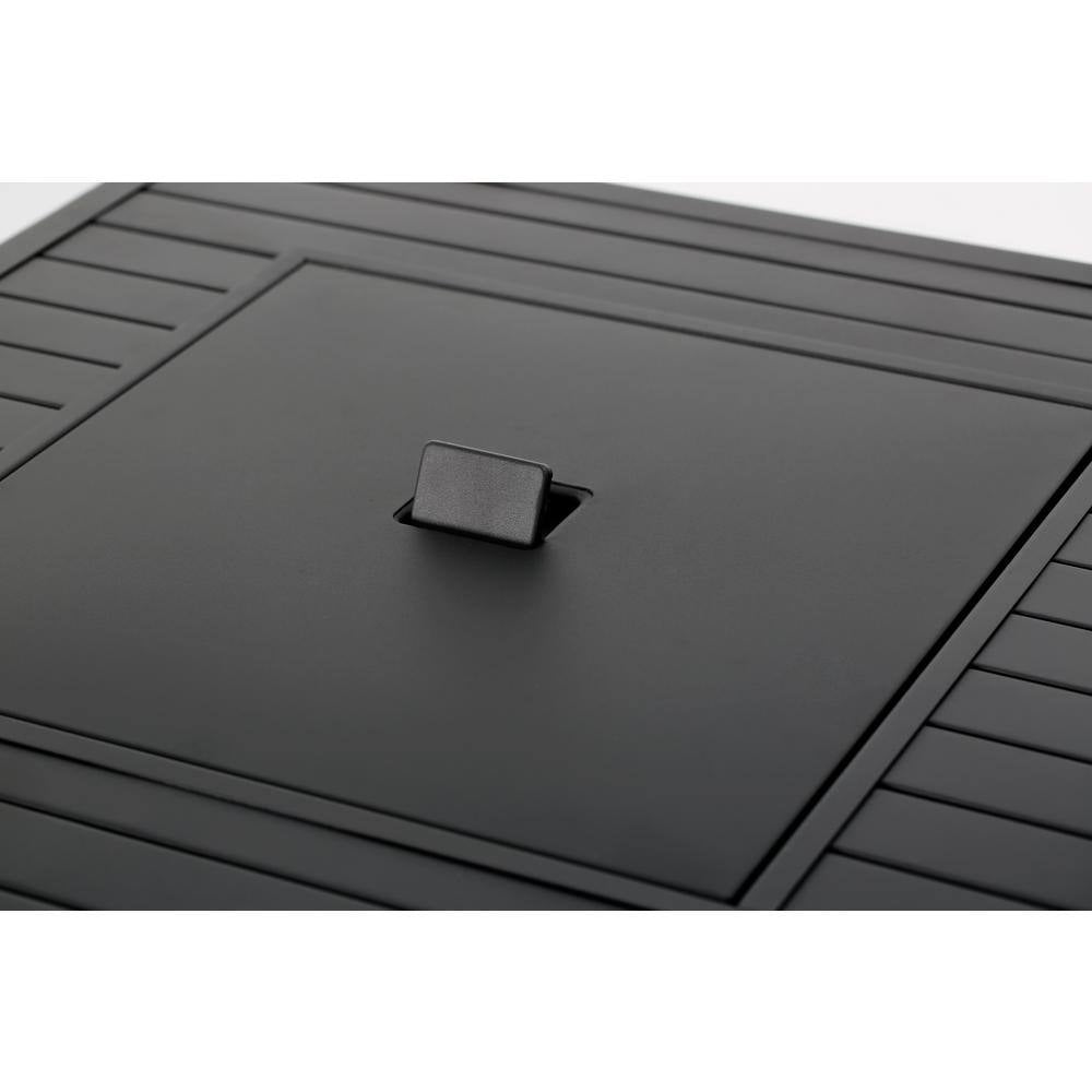 28 In. Outdoor Propane Fire Pit Slat Tabletop with Glass Stone