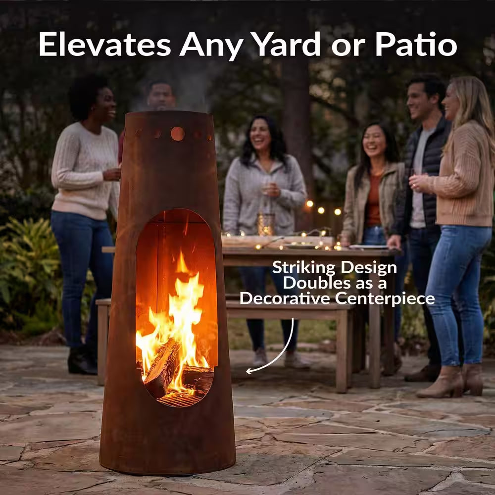 50 In. Rustic Santa Fe Wood-Burning Chimenea