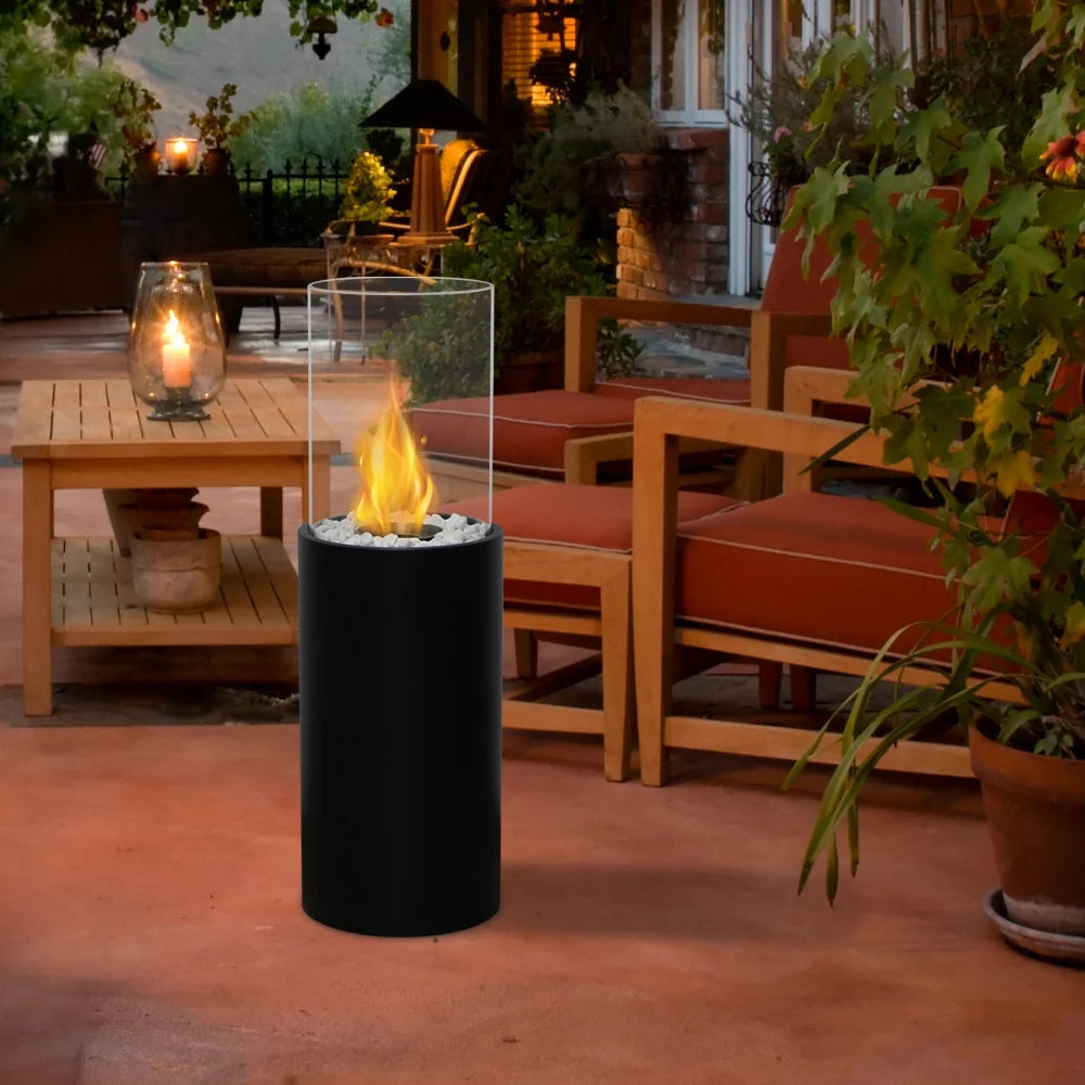 10.5" *10.5"*31.5" Big Round Freestanding Outdoor Fireplace
