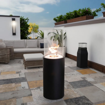 10.5" *10.5"*31.5" Big Round Freestanding Outdoor Fireplace